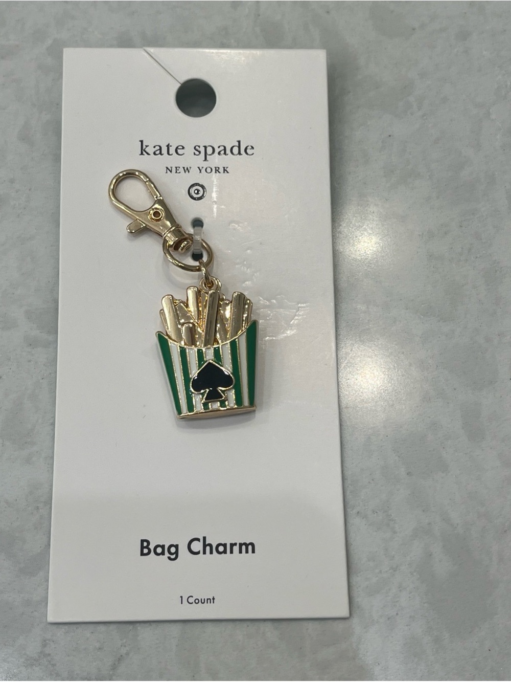 kate spade target Gold & Green French Fry Bag Charm